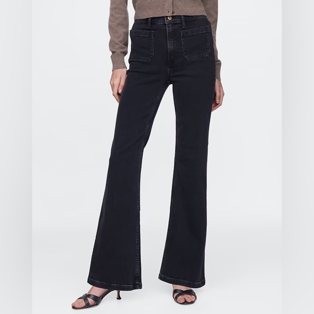 Women's High-Rise Black Flare Jeans